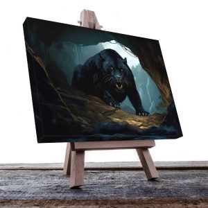 Cuadro Decorativo Canvas Pantera Negra atacando en cueva
