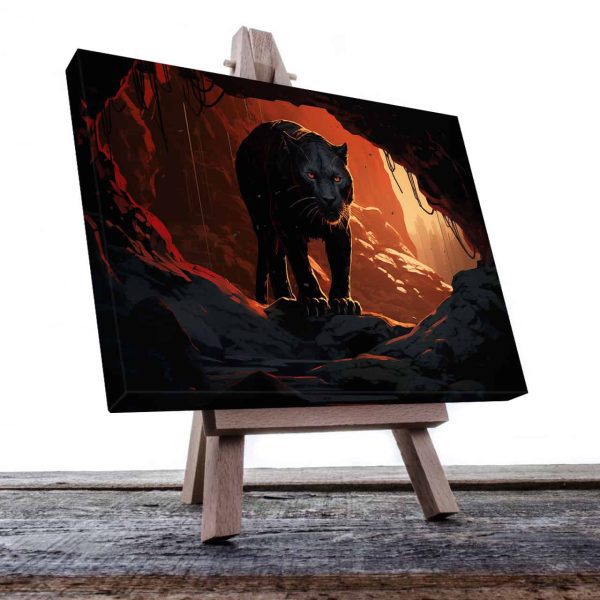 Cuadro Decorativo Canvas Pantera Negra en cueva