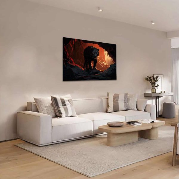Cuadro Decorativo Canvas Pantera Negra en cueva - Imagen 2