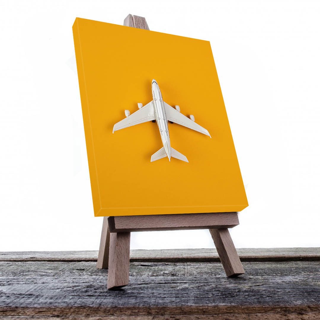 Cuadro Decorativo Avión fondo Amarillo #2