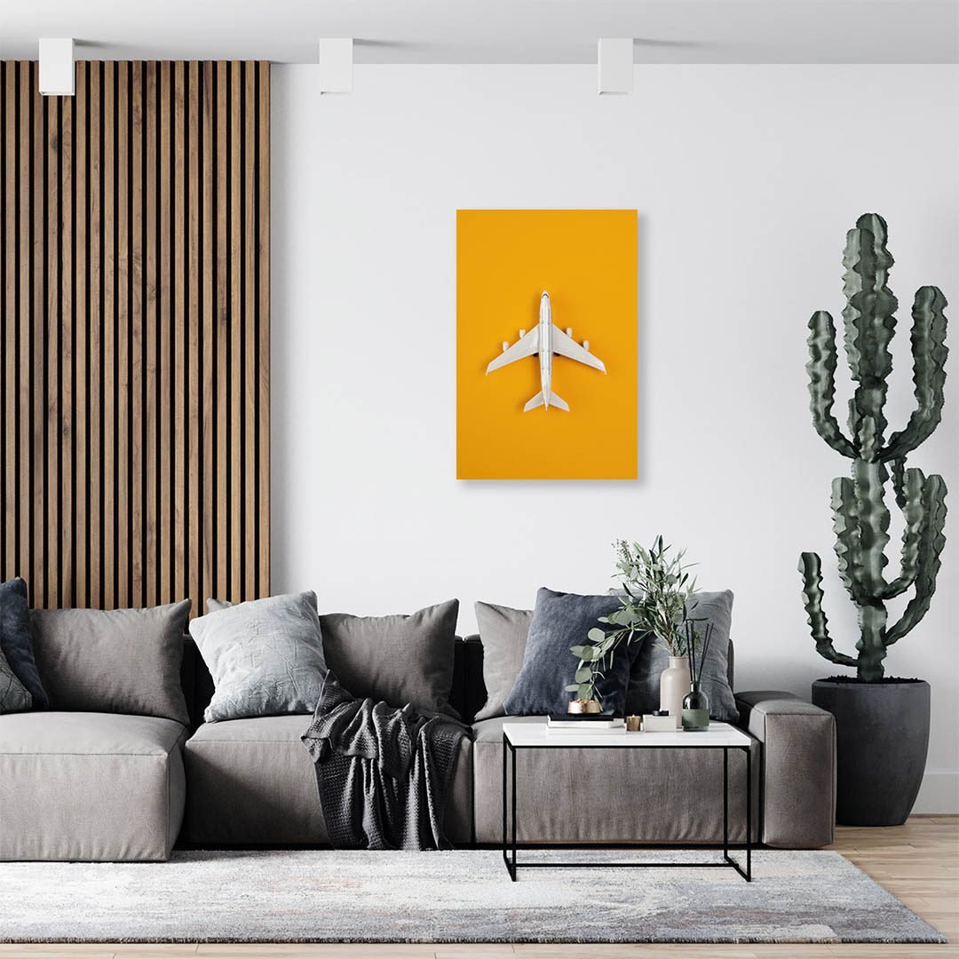 Cuadro Decorativo Avión fondo Amarillo #2 - Imagen 3