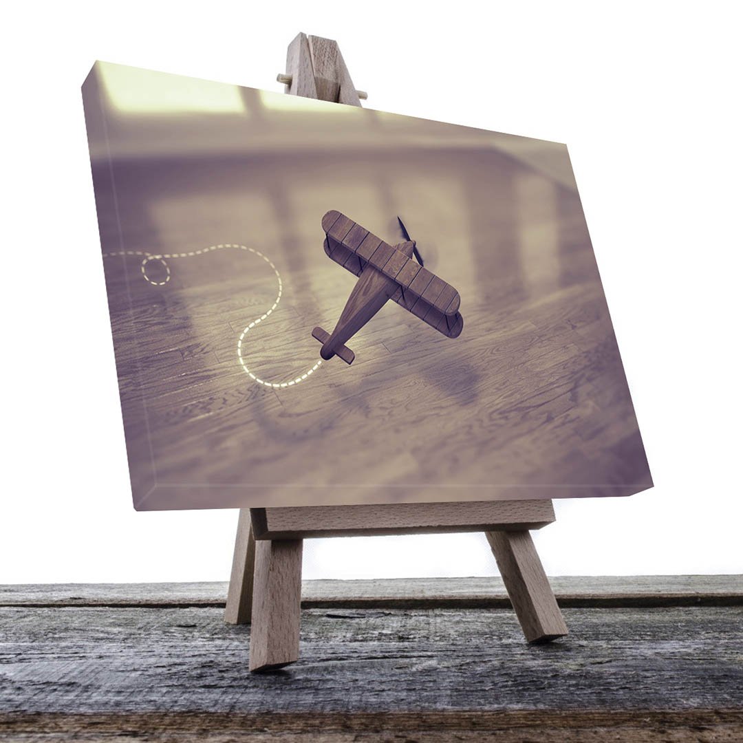 Cuadro Decorativo Avión de Madera