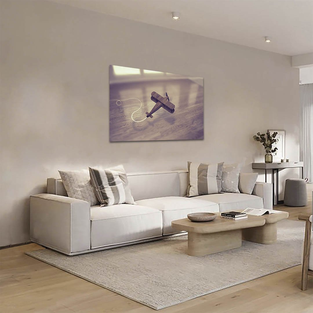 Cuadro Decorativo Avión de Madera - Imagen 2