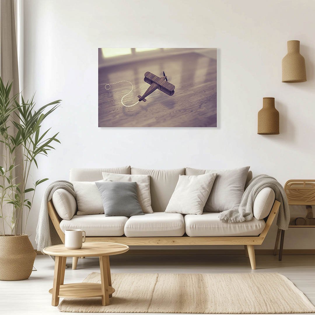 Cuadro Decorativo Avión de Madera - Imagen 3