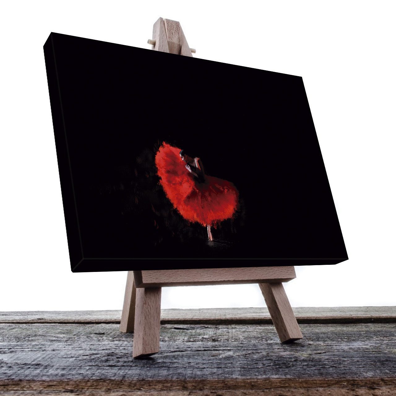 Cuadro Decorativo Bailarina de Ballet rojo y negro