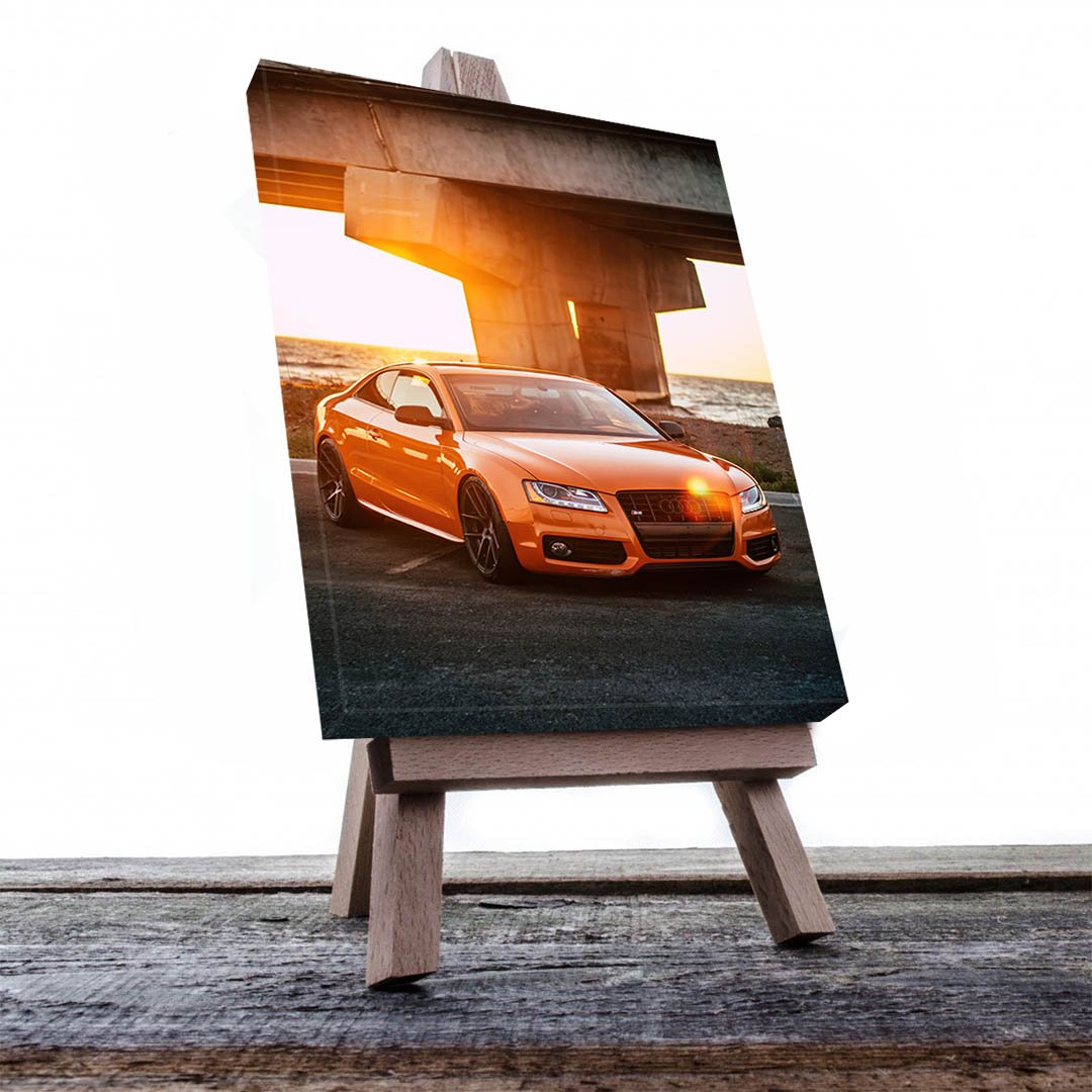 Cuadro Decorativo de Automóvil Deportivo Audi Naranja #11