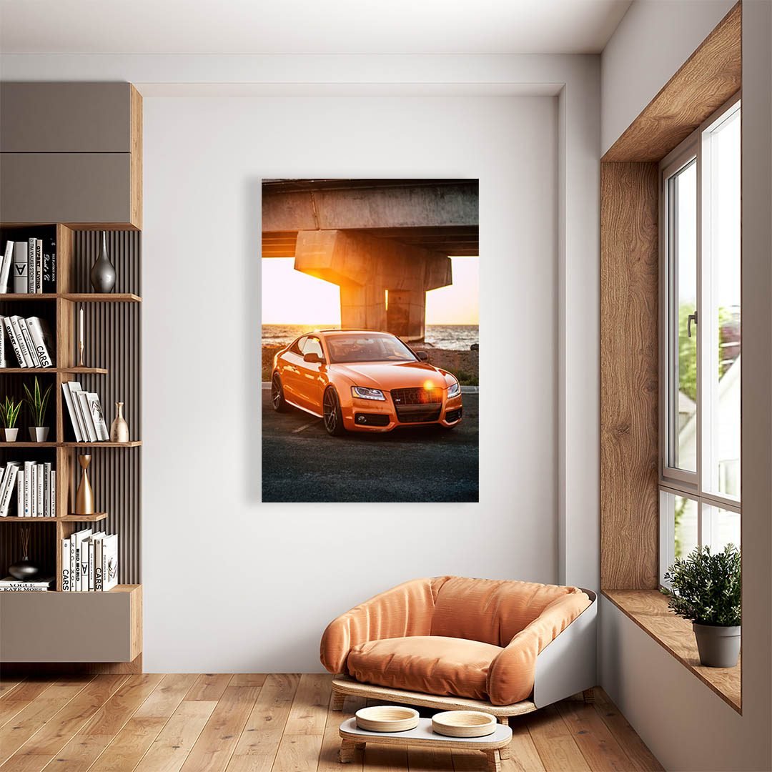 Cuadro Decorativo de Automóvil Deportivo Audi Naranja #11 - Imagen 2