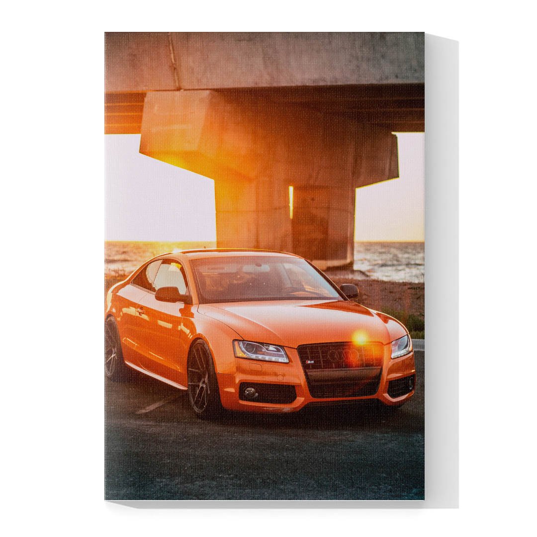 Cuadro Decorativo de Automóvil Deportivo Audi Naranja #11 - Imagen 4
