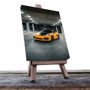 Cuadro Decorativo de Automóvil Deportivo Porsche Amarillo #36