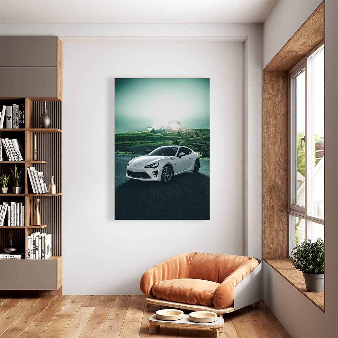 Cuadro Decorativo de Automóvil Deportivo Toyota Blanco #42 - Imagen 2
