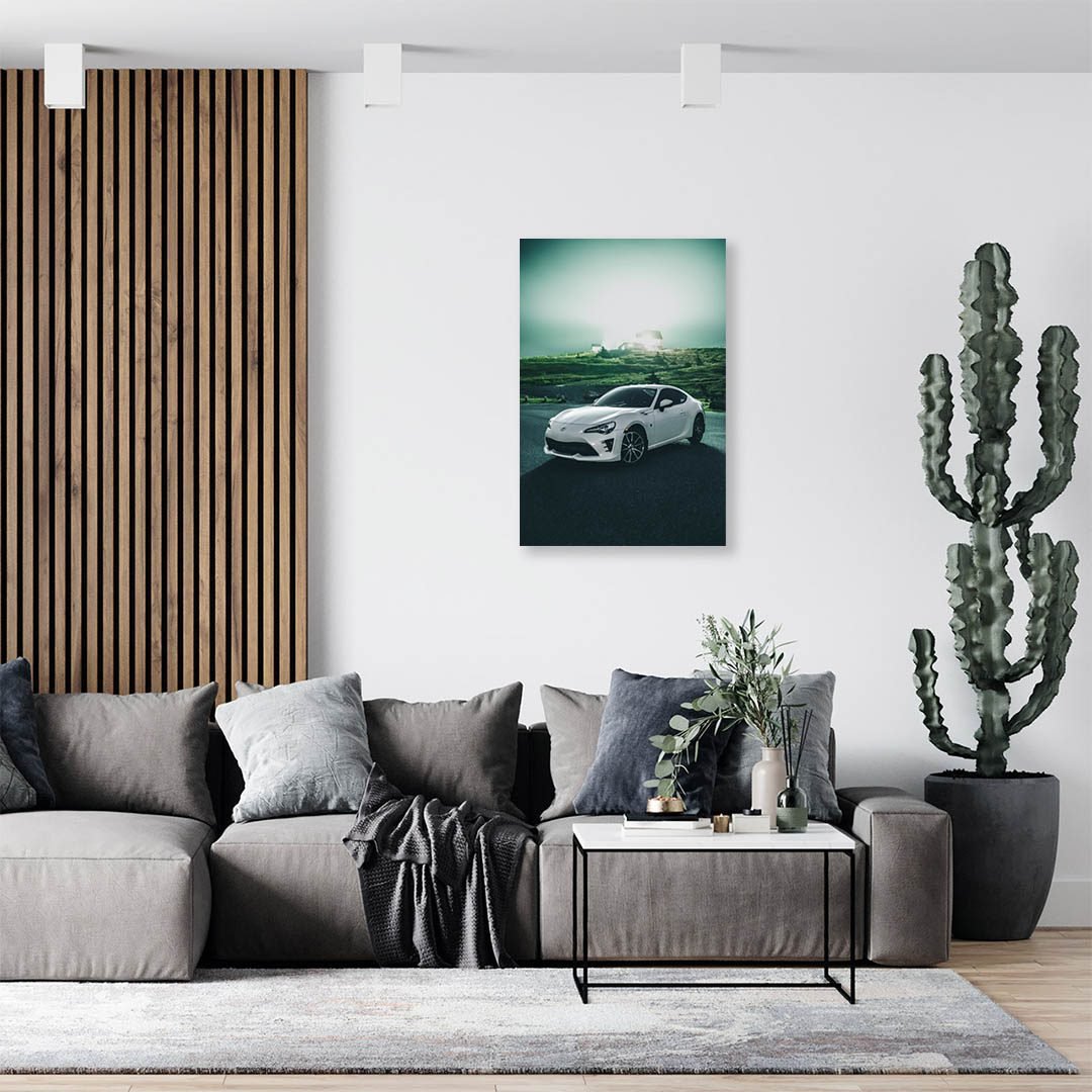 Cuadro Decorativo de Automóvil Deportivo Toyota Blanco #42 - Imagen 3