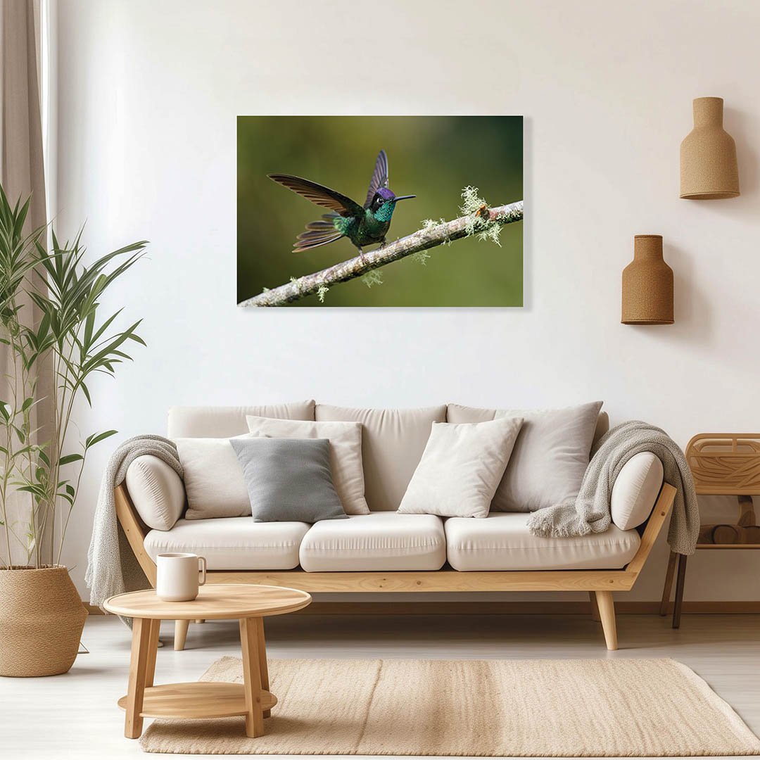 Cuadro decorativo Colibrí verde con morado #11 - Imagen 2