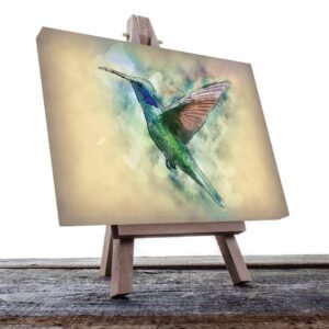 Cuadro decorativo Colibrí azul y verde abstracto