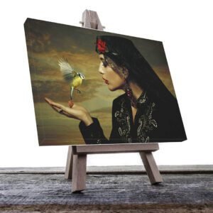 Cuadro decorativo Colibrí amarillo con azul