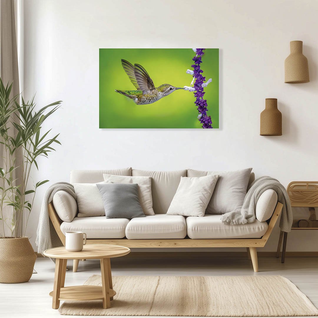 Cuadro decorativo Colibrí con flores moradas #31 - Imagen 2