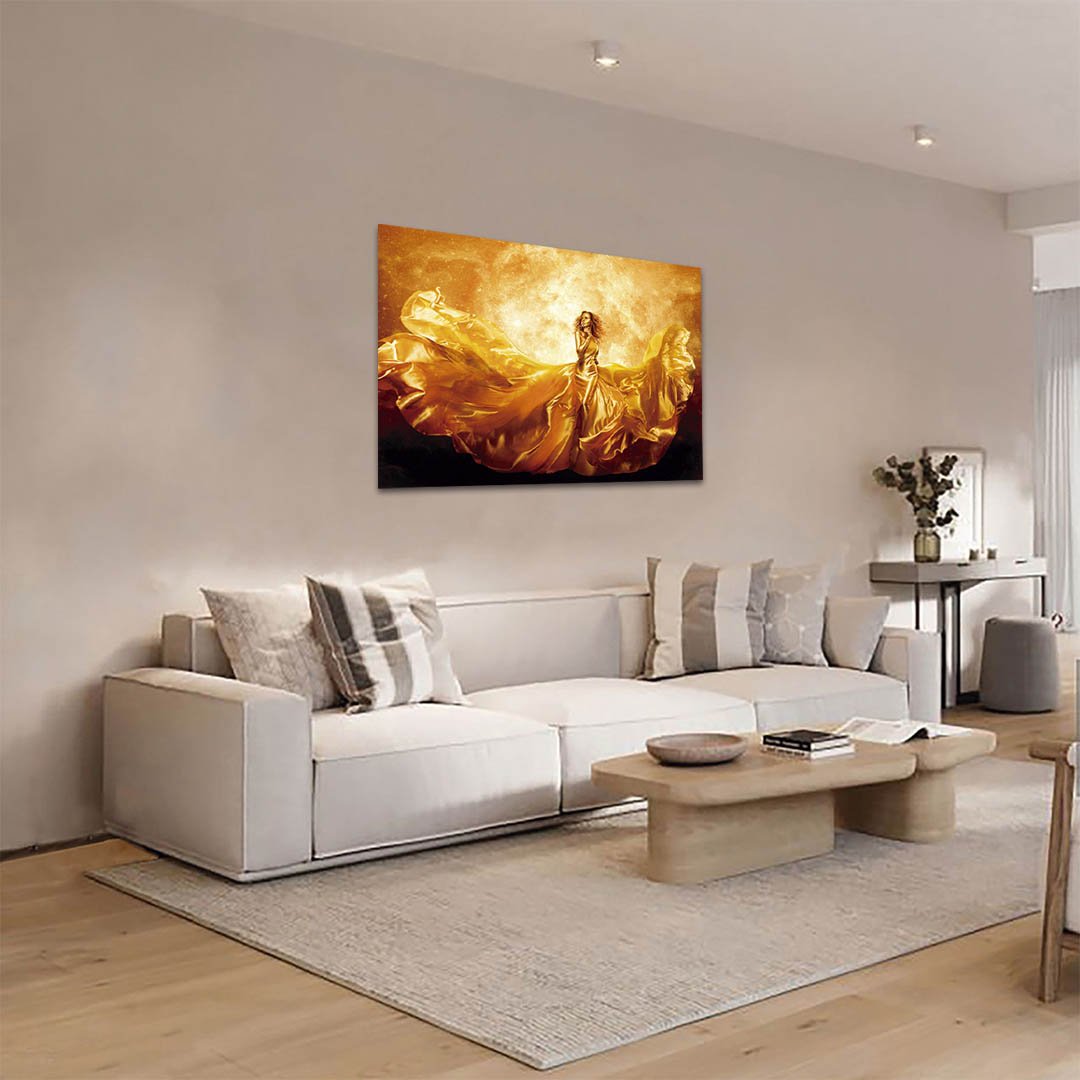 Cuadro Decorativo Rostro de Mujer en Dorado y Negro #134 - Imagen 2