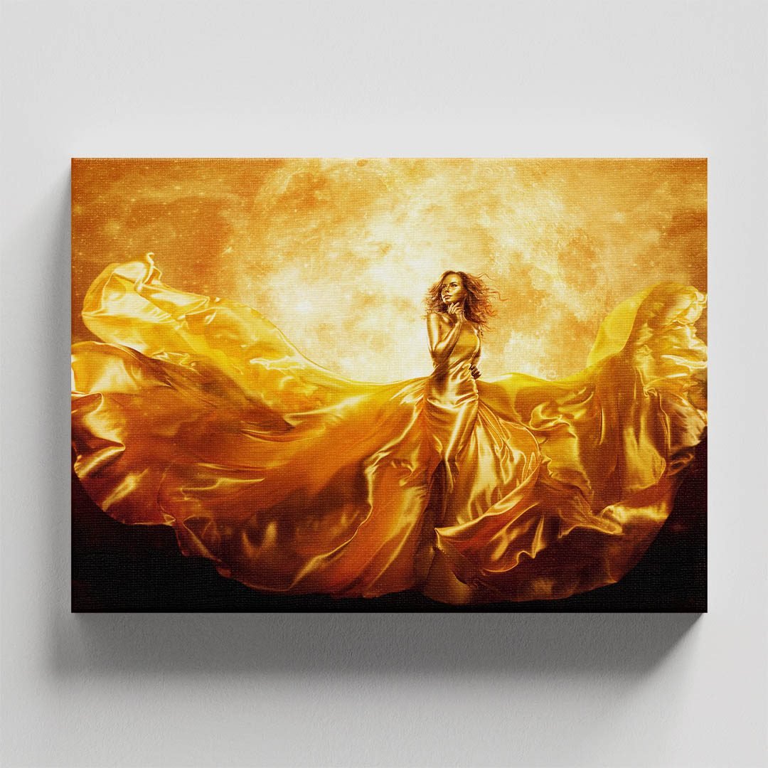 Cuadro Decorativo Rostro de Mujer en Dorado y Negro #134 - Imagen 4