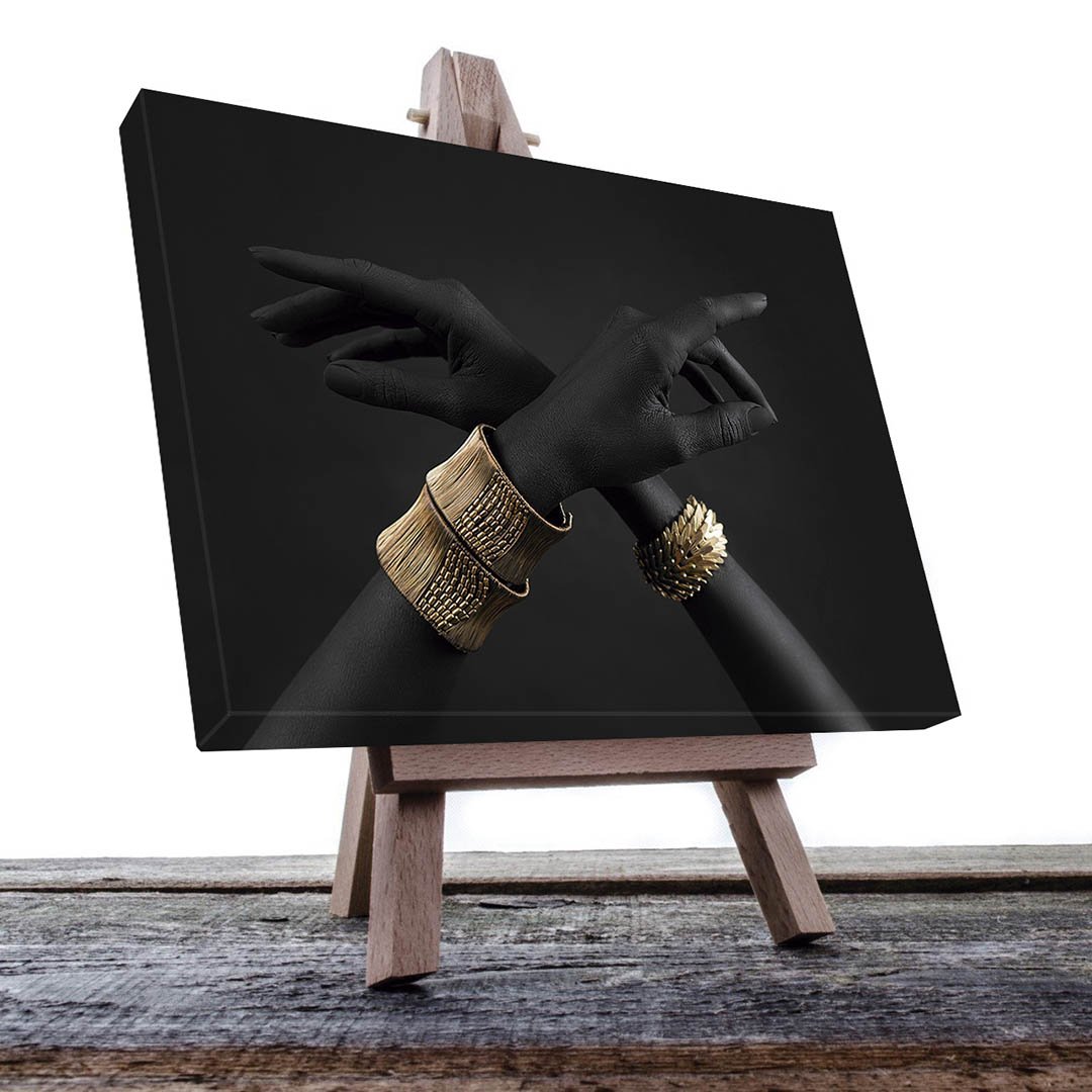 Cuadro Decorativo Moderno brazos Dorado y Negro #137