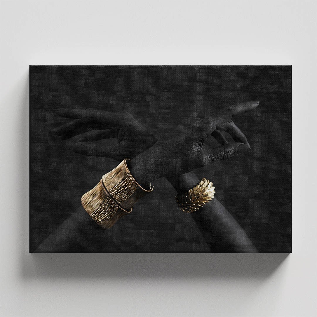 Cuadro Decorativo Moderno brazos Dorado y Negro #137 - Imagen 4