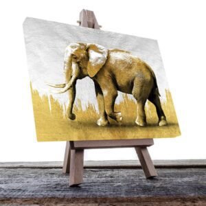 Cuadro Decorativo de Elefante en Dorado #153