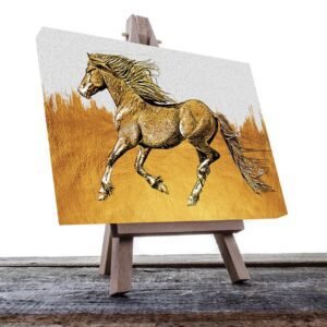 Cuadro Decorativo de Caballo en Dorado #155
