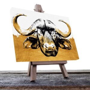 Cuadro Decorativo de Búfalo en Dorado #157