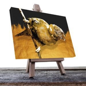 Cuadro Decorativo de Perico en Dorado #158