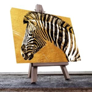 Cuadro Decorativo de Cebra en Dorado #161