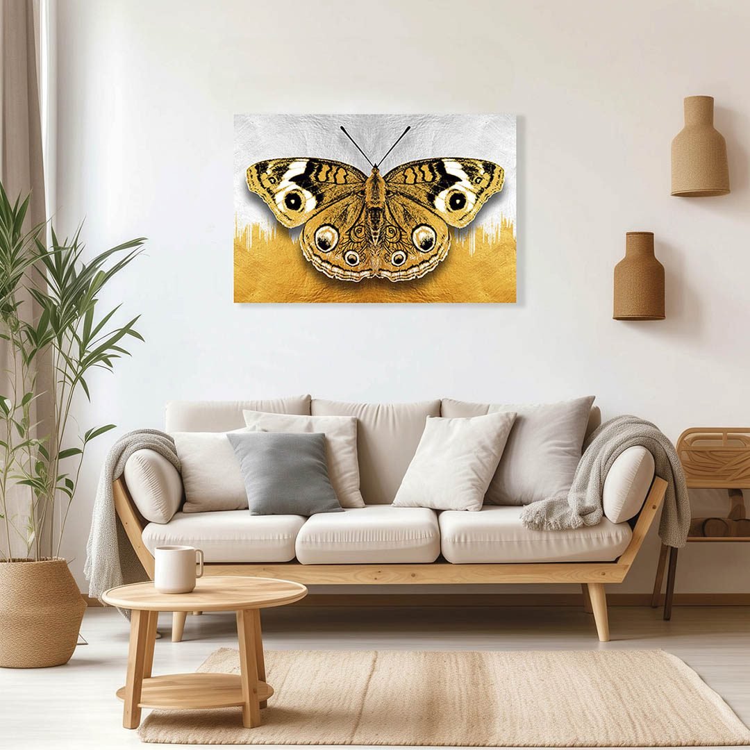 Cuadro Decorativo de Mariposa en Dorado #163 - Imagen 3