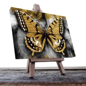 Cuadro Decorativo de Mariposa en Dorado #164