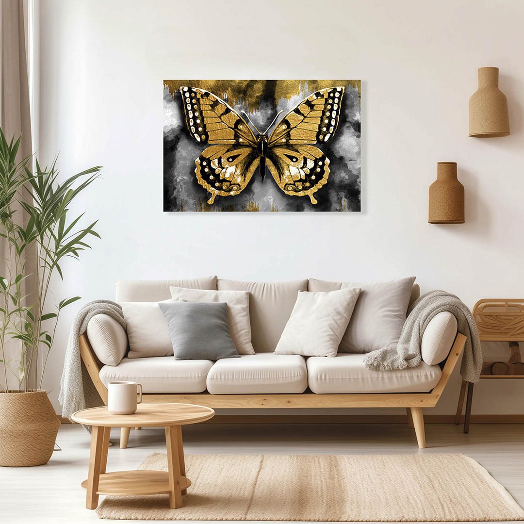 Cuadro Decorativo de Mariposa en Dorado #164 - Imagen 3