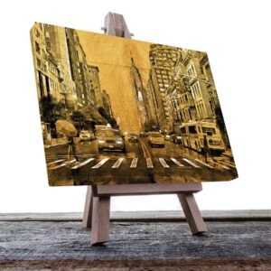 Cuadro Decorativo New York en Dorado #168