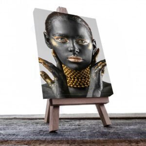 Cuadro Decorativo Mujer en Dorado Moderno #116