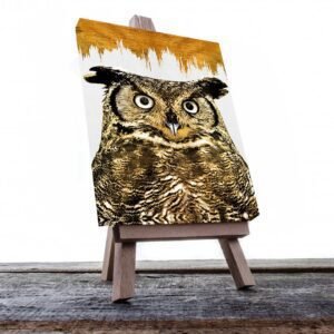 Cuadro Decorativo Búho en Dorado #117