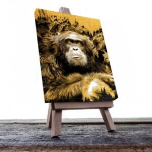 Cuadro Decorativo Chimpancé en Dorado #118