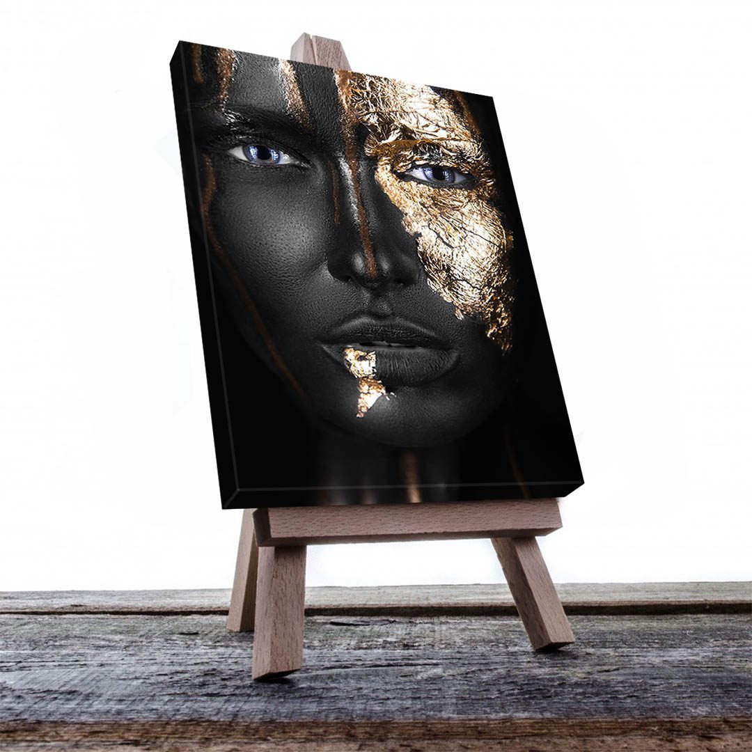 Cuadro Decorativo Mujer en Dorado Moderno #127