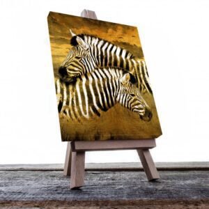 Cuadro Decorativo Cebras en Dorado #130