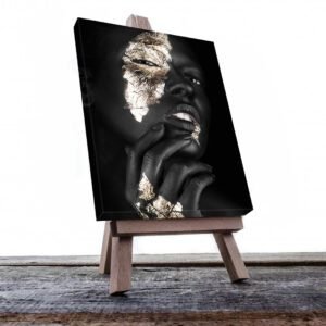 Cuadro Decorativo Mujer en Dorado Moderno #134