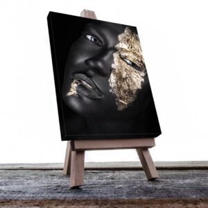 Cuadro Decorativo Mujer en Dorado Moderno #136