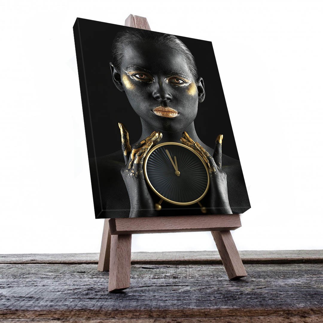 Cuadro Decorativo Mujer en Dorado Moderno #138