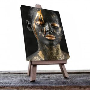 Cuadro Decorativo Mujer en Dorado Moderno #139