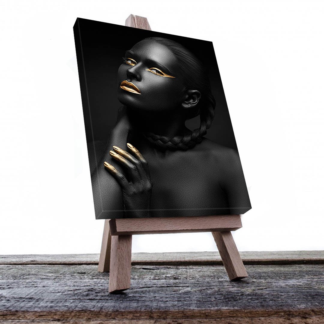 Cuadro Decorativo Mujer en Dorado Moderno #141