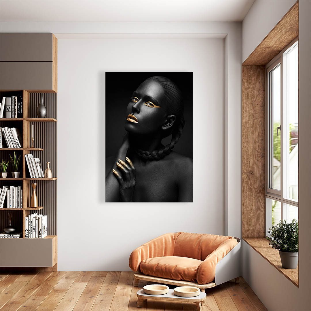 Cuadro Decorativo Mujer en Dorado Moderno #141 - Imagen 2