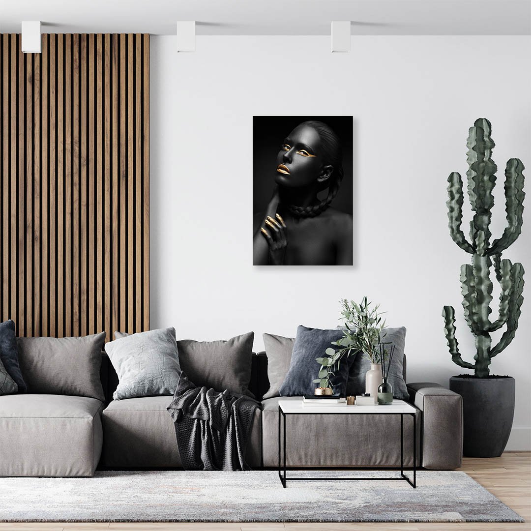 Cuadro Decorativo Mujer en Dorado Moderno #141 - Imagen 3