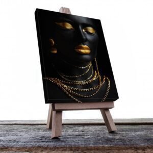 Cuadro Decorativo Mujer en Dorado Moderno #143