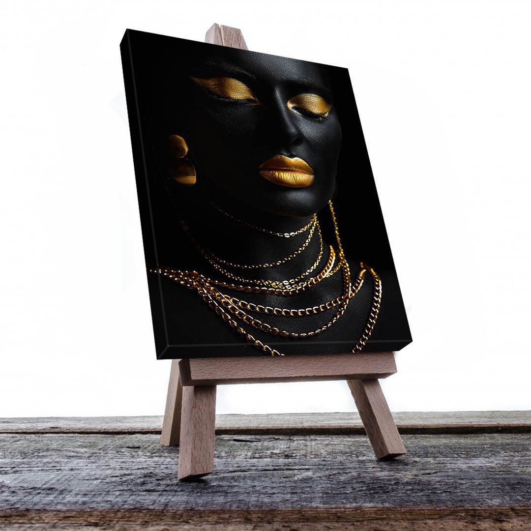 Cuadro Decorativo Mujer en Dorado Moderno #143