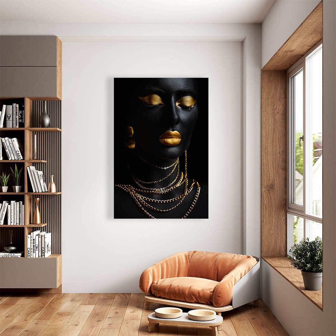 Cuadro Decorativo Mujer en Dorado Moderno #143 - Imagen 2