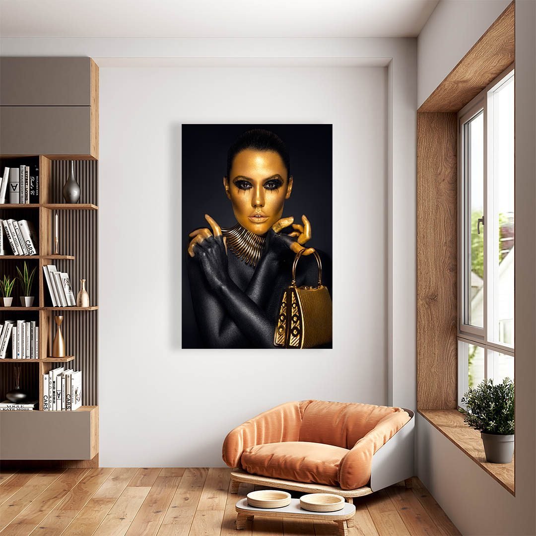 Cuadro Decorativo Mujer en Dorado Moderno #145 - Imagen 2