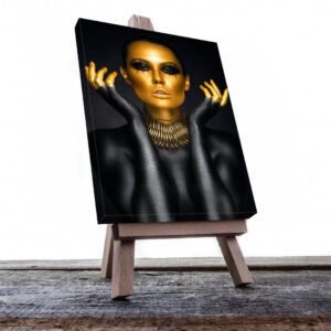 Cuadro Decorativo Mujer en Dorado Moderno #146