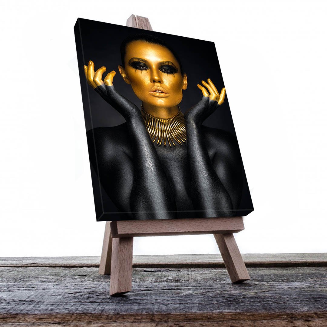 Cuadro Decorativo Mujer en Dorado Moderno #146
